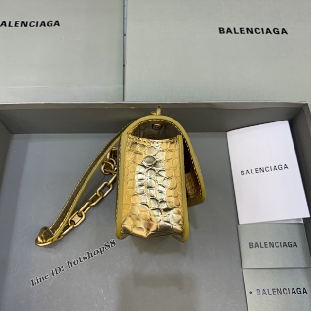 Balenciaga專櫃爆款小號鱷魚金肩背包 巴黎世家新款Gossip bag斜挎包 fyj1302